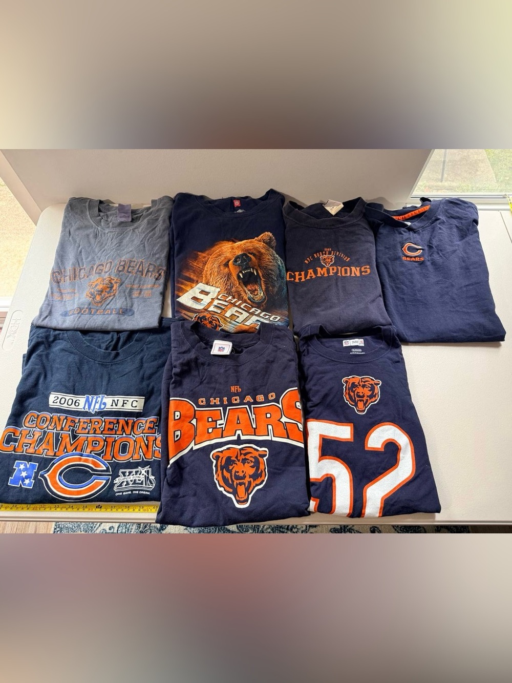 7 Chicago Bears T-Shirts XL/2XL NFL Vintage Champs Mack - As Is, Wash Needed